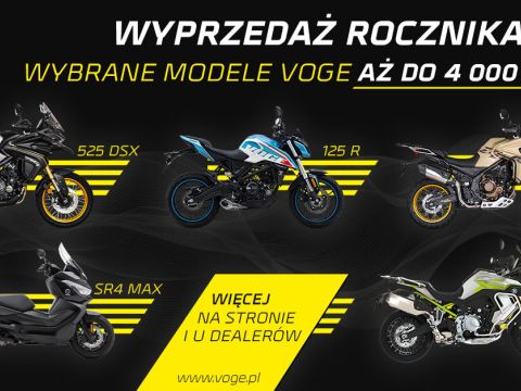 Wyprzedaż rocznika. Złap motocykle Voge aż do 4 tysięcy taniej